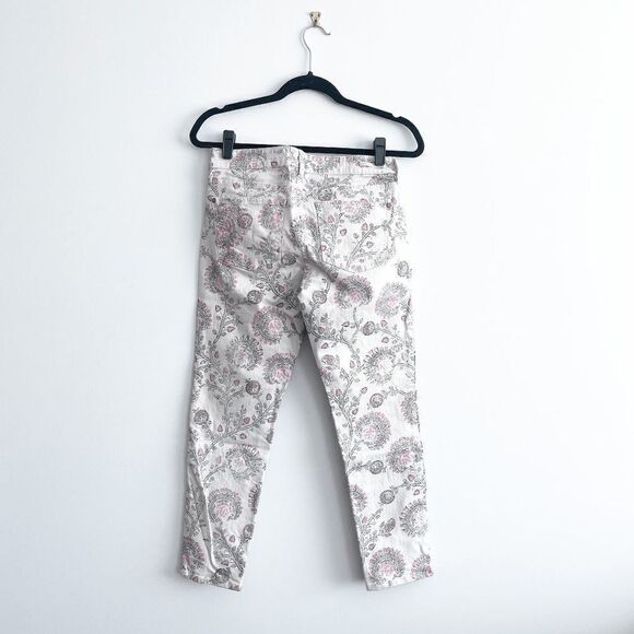 Anthropologie Pilcro and the Letterpress Womens Jeans Skinny Floral Print Cream - Picture 3 of 11
